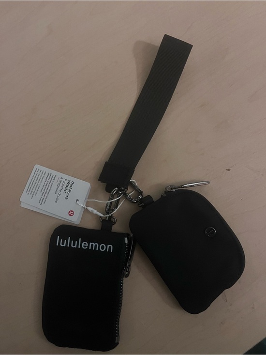 lululemon athletica Handbags - Lululemon athletica Dual Pouch Wristlet silver nwt black bag purse gym keychain